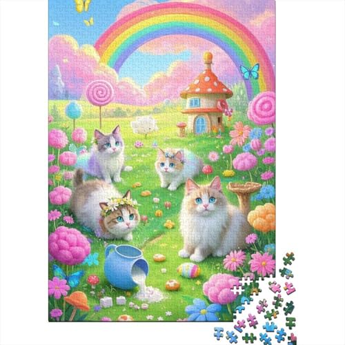 Ragdoll (Katze) (Katze) Puzzle 1000-teilige Schwer Puzzle Spielzeug Lernspiel Impossible Herausforderungsspielzeug Für Erwachsene Und Kinder Ab 14 Jahren 1000pcs (75x50cm) von tanpiaoliang