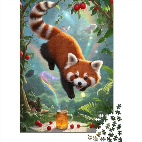 Roter Panda Puzzles 1000 Teile Schwer Puzzle Spielzeug Lernspiel Impossible Herausforderungsspielzeug Für Erwachsene Kinder 1000pcs (75x50cm) von tanpiaoliang