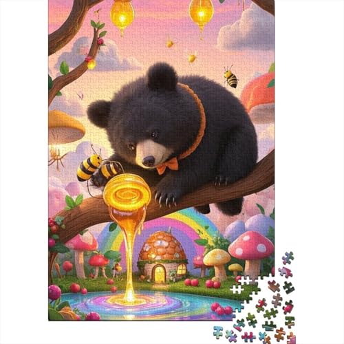 Schwarzbär Puzzle 1000-teilige Schwer Puzzle Spielzeug Pädagogisches Spiel Impossible Herausforderung Spielzeug Für Erwachsene Und Kinder in Bewährter 1000pcs (75x50cm) von tanpiaoliang