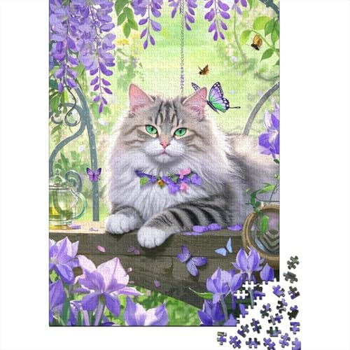 Sibirische Katze Puzzle 1000-teilige Schwer Puzzle Spielzeug Lernspiel Impossible Herausforderungsspielzeug Für Erwachsene Und Kinder Ab 12 Jahren 1000pcs (75x50cm) von tanpiaoliang