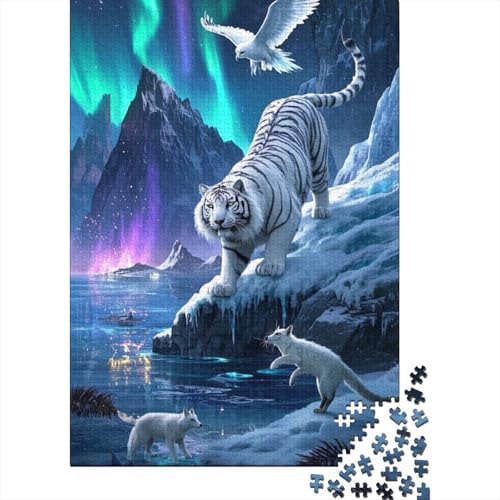 Tiger Puzzle 1000-teilige Schwer Puzzle Spielzeug Pädagogisches Spiel Impossible Herausforderungsspielzeug Für Erwachsene Und Kinder Ab 14 Jahren 1000pcs (75x50cm) von tanpiaoliang