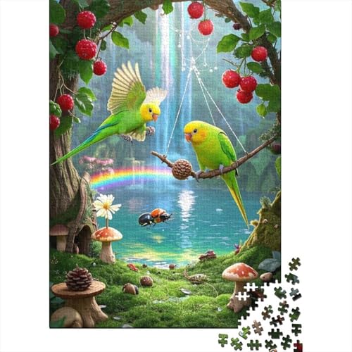 Wellensittich Puzzles 1000 Teile Schwer Puzzle Spielzeug Lernspiel Impossible Herausforderungsspielzeug Für Erwachsene Und Kinder Ab 12 Jahren 1000pcs (75x50cm) von tanpiaoliang