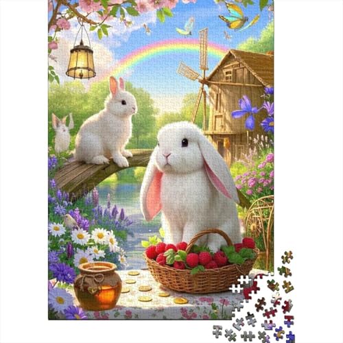 Widderkaninchen Puzzle 1000 Teile Schwer Puzzle Spielzeug Lernspiel Impossible Herausforderungsspielzeug Für Erwachsene Und Kinder Ab 14 Jahren 1000pcs (75x50cm) von tanpiaoliang