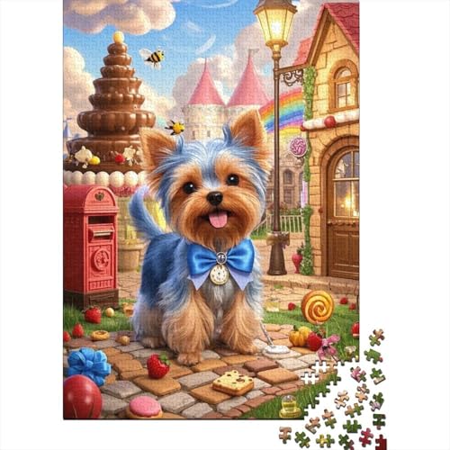 Yorkshire Terrier Welpe Puzzle 1000 Teile Schwer Puzzle Spielzeug Lernspiel Impossible Herausforderungsspielzeug Für Erwachsene Und Kinder Ab 14 Jahren 1000pcs (75x50cm) von tanpiaoliang