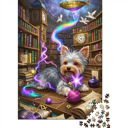 Yorkshire Terrier Welpe Puzzle 1000-teilige Schwer Puzzle Spielzeug Pädagogisches Spiel Impossible Herausforderung Spielzeug Für Erwachsene Und Kinder Ab 12 Jahren 1000pcs (75x50cm) von tanpiaoliang