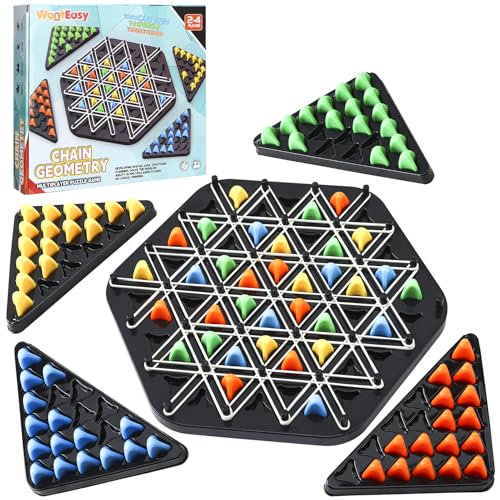 taonganui Triggle Spiel, Triggle Borad Spiel Triggle Spiel mit Gummibänder Tabletop Taktikspiel Logik Spiele für 2-4 Personen von taonganui