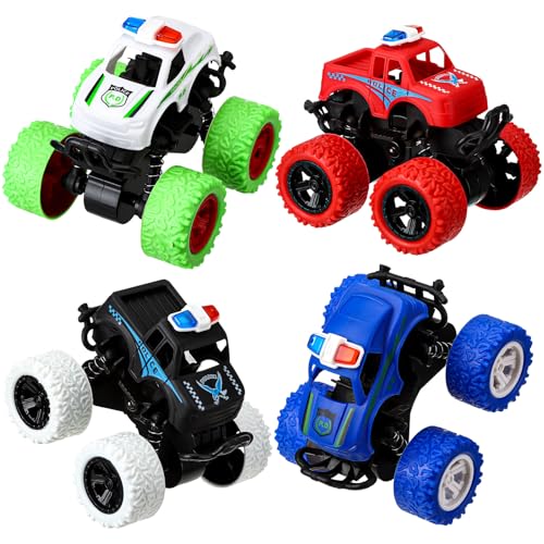 taonganui 4 Stück Monstertruck, Monster Truck Spielzeug, Monstertruck Ab 3 Jahren,Doppelte Rücklaufträgheit, Gummireifen, Allrad-Stoßdämpfer, Kletterauto für Jungen, Mädchen und Kinder von taonganui