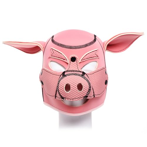 taxekoz Schweinekopfmasken, Neopren-Schweinhaube, Neopren-Vollgesichtsmaske, Halloween-Maske, Partykostüm von taxekoz