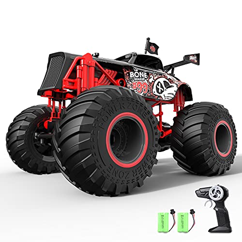 tech rc Offroad Ferngesteuertes Auto 1:14 RC Truck 2 Akku Geländewagen 2,4 GHz Offroad-Fahrzeug Buggy Elektro Spielzeug für Kinder Jungen Mädchen Kindergeschenk Spielzeugauto Skelett von tech rc