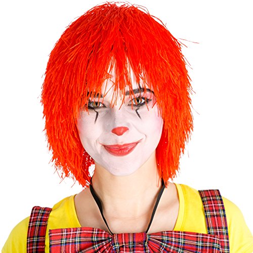 dressforfun Afro Perücke | Clown Hippie Popstar Karneval Fasching Clownperücke Fee | rot von tectake