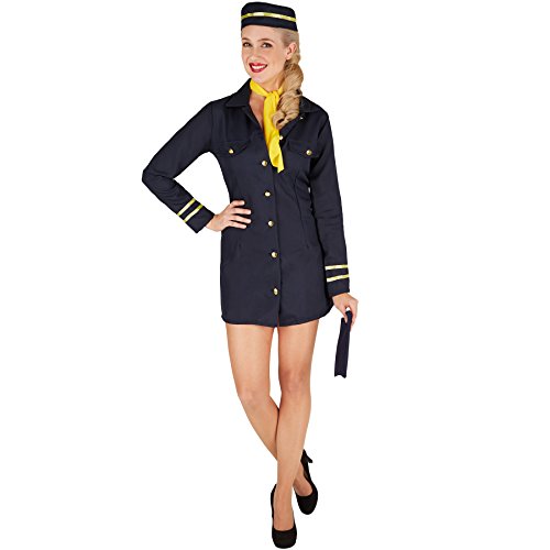 dressforfun Frauenkostüm Stewardess | Uniform inkl. Stewardessen-Hut und passendem Halstuch (L | Nr. 301411) von tectake