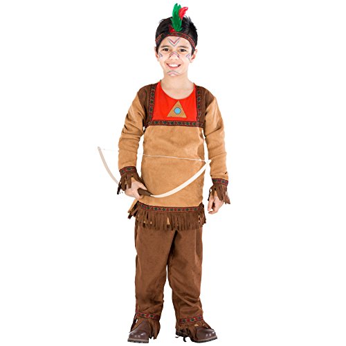 dressforfun Jungenkostüm Indianer | Western Kostüm inkl. Haarband mit Federn (3-5 Jahre | Nr. 300582) von tectake