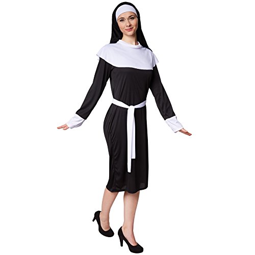 tectake dressforfun Damenkostüm Nonne Nonnenkostüm Schwester | Jersey-Elastik | inkl. Kopfbedeckung und Bindegürtel (L | Nr. 300360) von tectake