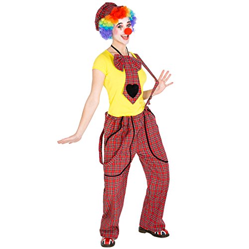 dressforfun Frauenkostüm Clown | Latzhose+ Schildkappe und Clown-Nase | Clownfrau Clown-Kostüm Fasching (L | Nr. 300815) von tectake