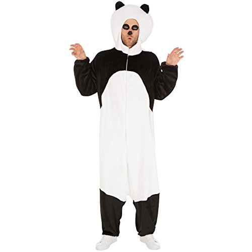 tectake dressforfun Kostüm Panda für Sie und Ihn | Aus weichem Plüschstoff | Coole Kapuze, die den Pandakopf darstellt | Ideal für Straßenumzüge geeignet (M | Nr. 300884) von tectake