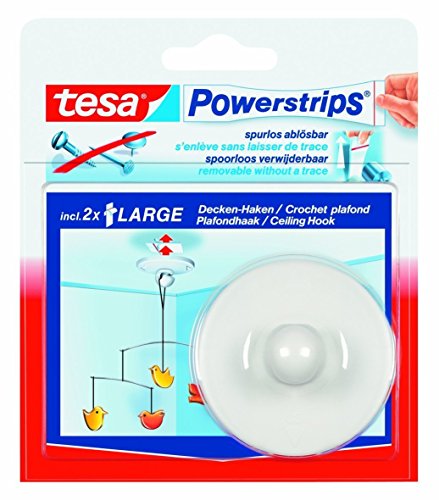 tesa 6er Pack 58029 - Powerstrips Zimmerdeckenhaken Weiss von tesa