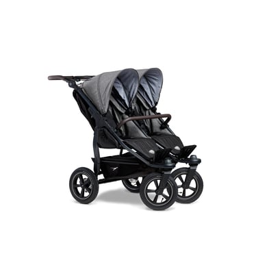 tfk Zwillingskinderwagen Duo 2 mit Luftrad-Set Premium Grau von tfk