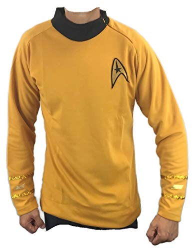 thecostumebase Klassischer Raumkapitän Gelbes Hemd Kostüm Cosplay Uniform TOS Sci-Fi Gold (XXL) von thecostumebase