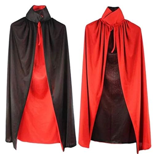 Vampir Umhang | Gothic Cape | Hood Dracula Mantel | Kapuzenumhang | Vampirumhang | GRAF Dracula | Damen | Herren | Erwachsene | Halloween | Karneval | Cosplay | Party (Stehkragen, 120cm Lang) von thematys