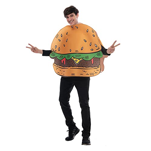 thematys lustiges Themen Kostüm Verkleidung | Karneval | Mottowoche | Fasching | Halloween | Einheitsgröße 160-185cm (Burger #2) von thematys