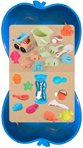 Sandbox Sandkasten in Apfelform XL (2X blau + 24-TLG Bio-Set) von thorberg