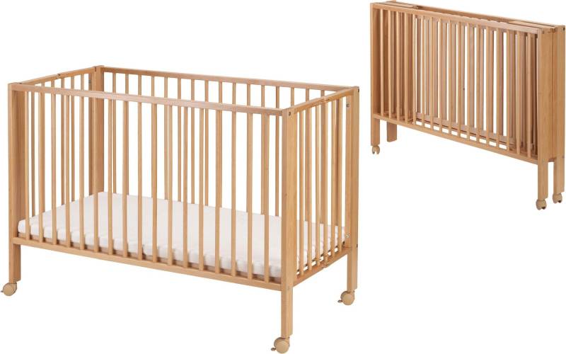 tiSsi Zusammenklappbares Babybett mit Matratze, Beige von tiSsi