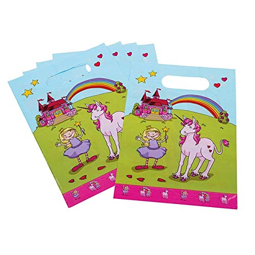 tib 19728 2 bedruckte Geschenktüten Prinzessin & Einhorn 8 Stück, Mehrfarbig, One Size von tib