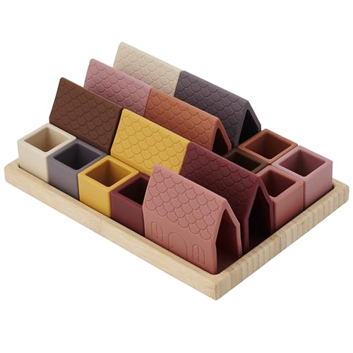tickit SiliSoft Village Blocks – 16-teiliges Robustes Silikon- und Naturbambus-Bauset mit Hausblöcken und offenen Würfeln für fantasievolles, kreatives Bauen und sensorisches Spiel, Earth tickit SiliSoft Village Blocks – 16-teiliges Robustes Silikon- und Naturbambus-Bauset mit Hausblöcken und offenen Würfeln für fantasievolles, kreatives Bauen und sensorisches Spiel, Earth von tickit