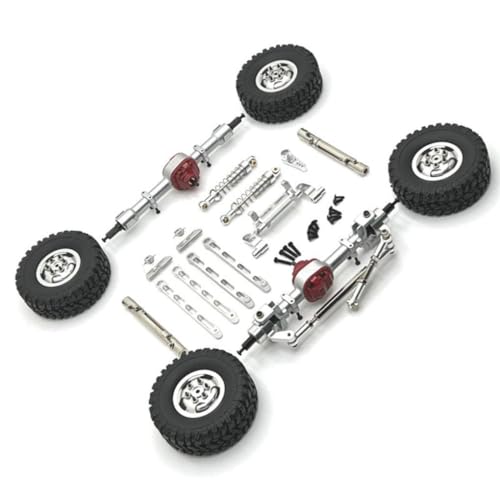 tieedhfu 18 stücke Aluminium Legierung Vorne Hinten Portal Achse DIY Kit Für MN82 LC79 MN78 1/12 Crawler Langlebig RC Auto Zubehör ersatz Teile, Silber von tieedhfu