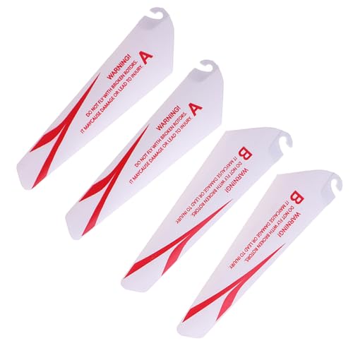 tieedhfu 4 stück Langlebig Für RC Drone Blade Ersatzteile Fernbedienung Hubschrauber Propeller Klinge ABS Zubehör, Rot von tieedhfu