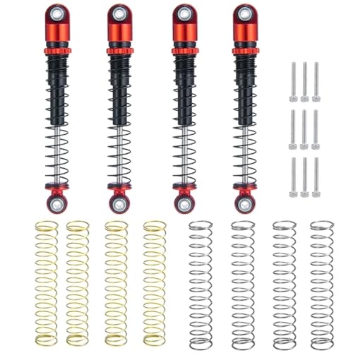 tieedhfu 4 stücke Vorne Hinten Stoßdämpfer SCX24 Aluminium Legierung Für Crawler Glatte RC Auto Zubehör Ersatz Teile RC Upgrade Teil, Blau von tieedhfu