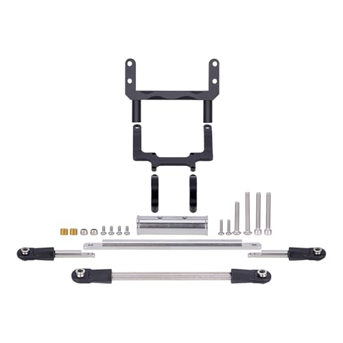 tieedhfu Lenkservounterstützung, 1 Stück, Aluminiumlegierung für SCX10 1/10 Crawler, erhöhte Festigkeit, RC Autozubehör, Ersatzteile, Schwarz von tieedhfu