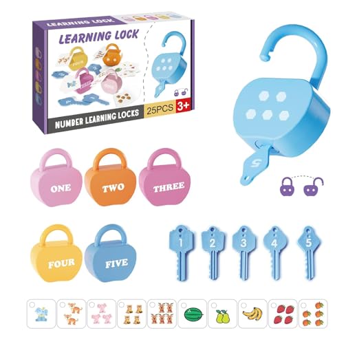 tieedhfu Matching Number and Letter Unlocking Game Brain Enhancement Toy für kleine Kinder Training Baby Puzzle Toy ABS Memory, Typ+1 von tieedhfu