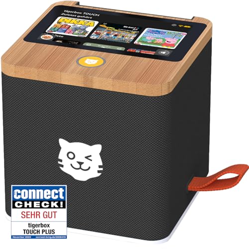 tigermedia tigerbox Touch Plus schwarz mit extra Langer Akkulaufzeit und Bluetooth Kopfhöreranschluss, Sleeptimer, Hörbuch, Geburtstag, Fünf Freunde, Bibi und Tina von tigermedia