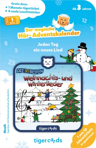 tigermedia tigercard Die 30 bestem Winter und Weihnachtslieder Geschenk Nikolaus Advent Junge Mädchen tigerbox Hörbox Hörspiel Hörbuch Musik von tigermedia