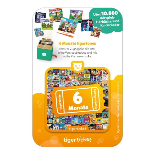 tigermedia tigerticket 6 Monate Streaming Zugang tigerbox TOUCH für 10.000 Kinder Hörspiele Hörbücher Musik Gute Nacht Geschichten Geschenkidee von tigermedia