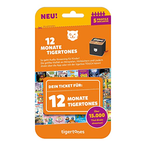 Tigermedia 4214 Peppa Pig, Cars, Der König der Löwen, Heavy Saurus, Winnie Puh, Encanto, Die wilden Kerle, Die Drei tigertones-Zugang, Bunt, ticket 12 Monate von tigermedia