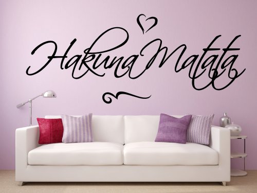 Wandtattoo 68101-58x24 cm~ Text: Hakuna Matata ~ Wandaufkleber Wandtatoos Sticker Aufkleber für die Wand, Fensterbild, Tapetensticker, Türaufkleber, Tattoo aus Markenfolie - aus 32 Farben wählen von timalo