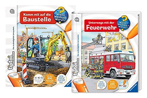 Ravensburger tiptoi Set - Unterwegs mit der Feuerwehr und Komm mit auf die Baustelle - 9120063892082 von tiptoi