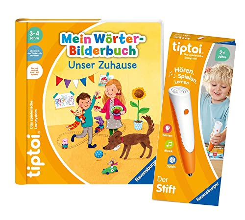 tiptoi Ravensburger Set: Mein Wörter-Bilderbuch. Unser Zuhause + 00801 Der Stift - mit Aufnahmefunktion von tiptoi