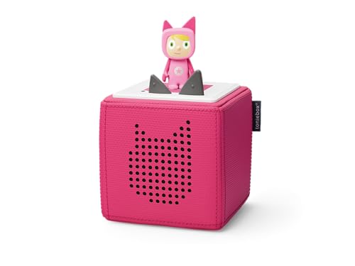 tonies Toniebox Starter Set inkl. 1 Kreativ Figur – Audioplayer für Hörbücher und Lieder für Kinder, einfach zu bedienende kabellose Musikbox BZW. Lautsprecher, 7 Std. Akku, Pink von tonies