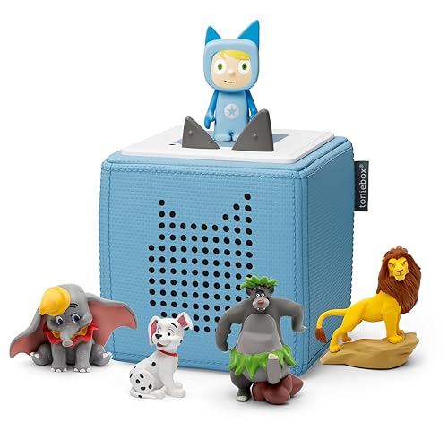 Toniebox Extrapack – Toniebox Starterset Blau mit Kreativtonie + 4 x Disney Tierische Helden Hörfiguren, Audioplayer für Hörbücher und Lieder, kabellose Musikbox mit Disney Hörspiel von tonies