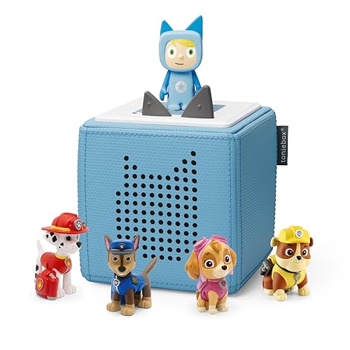 Toniebox Extrapack – Toniebox Starterset Blau mit Kreativtonie + 4 x Paw Patrol Hörfiguren, Audioplayer für Hörbücher und Lieder, kabellose Musikbox mit Paw Patrol Hörspiel von tonies