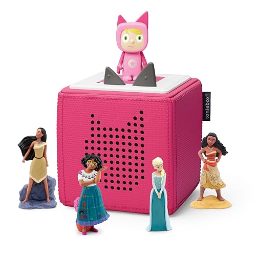 Toniebox Extrapack – Toniebox Starterset Pink mit Kreativtonie + 4 x Disney Heldinnen Hörfiguren, Audioplayer für Hörbücher und Lieder, kabellose Musikbox mit Disney Hörspiel für Kinder ab 3 Jahren von tonies