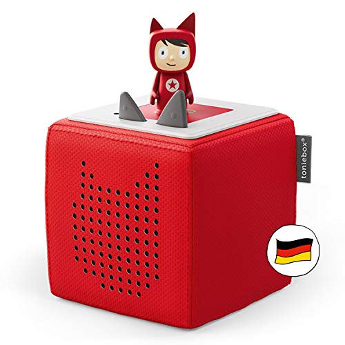 Toniebox Starter Set inkl. 1 Kreativ-Tonie-Figur – Audioplayer für Hörbücher und Lieder für Kinder, einfach zu bedienende kabellose Musikbox BZW. Lautsprecher, 7 Std. Akku, Rot von tonies