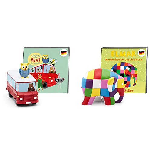 tonies 4251192113160 Hörfigur für Toniebox, Eule findet den Beat – Auf Europatour, Kinderlieder und Hörspiel & 4251192104373 Hörfigur für Toniebox, Elmar – Kunterbunte Geschichten, Hörspiel von tonies