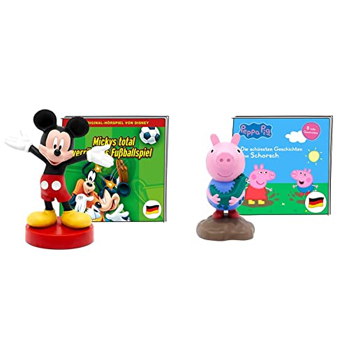 tonies Hörfiguren für Toniebox, Disney – Mickys total verrücktes Fußballspiel & Hörfigur für Toniebox, Peppa Wutz – Die schönsten Geschichten von Schorsch von tonies