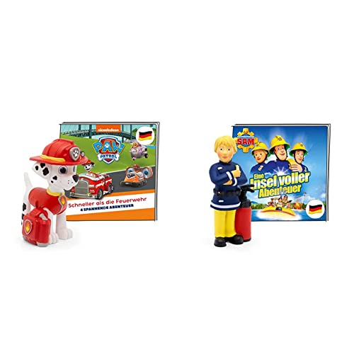 tonies Hörfiguren für Toniebox, Paw Patrol – Schneller als die Feuerwehr, Spielzeit ca. 59 Minuten & Hörfigur für Toniebox, Feuerwehrmann Sam – Eine Insel voller Abenteuer, Spielzeit ca. 68 Minuten von tonies