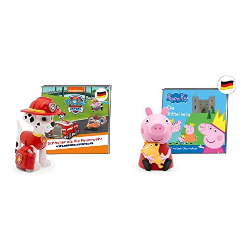 tonies Hörfiguren für Toniebox, Paw Patrol – Schneller als die Feuerwehr, Spielzeit ca. 59 Minuten & Hörfigur für Toniebox, Peppa Wutz – Hörspiel für Kinder ab 3 Jahren, Spielzeit ca. 44 Minuten von tonies