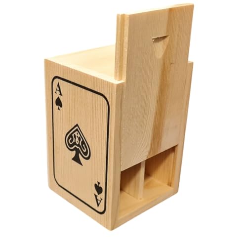 Spielkartenbox mit doppeltem Fach aus Holz, handgefertigt, Kartenhalter, ideal zum Ordnen von Kartendecks, Aufbewahrung von 2 Decks französischer neapolitanischer Karten im Maßstab 40 Burraco Poker von topolenashop